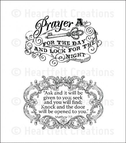 HCPC 3576 ~ A PRAYER FOR THE DAY PreCut Set ~ Floral Key Collection ~ Heartfelt Creations stamps