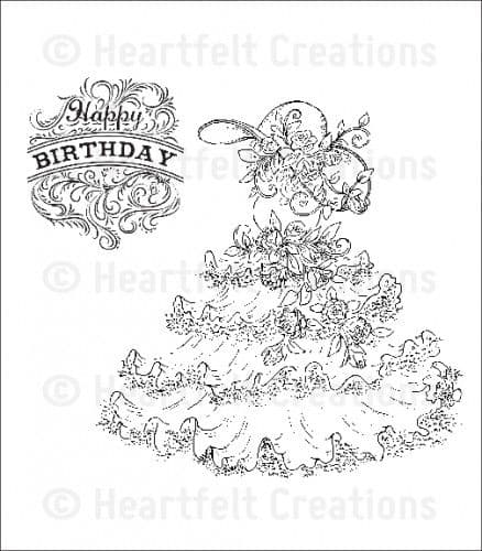 HCPC 3583 ~ ADORNED WITH ROSES PreCut Set ~ Raindrops on Roses Collection ~ Heartfelt Creations stamps
