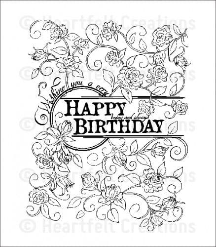 HCPC 3586 ~ RAINDROPS ON ROSES BIRTHDAY PreCut Set ~ Raindrops on Roses Collection ~ Heartfelt Creations stamps