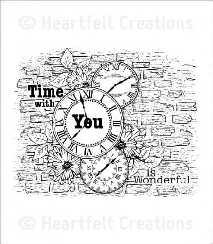 HCPC 3589 ~ BRICK & CLOCK COLLAGE PreCut Set ~ Once Upon a Time Collection ~ Heartfelt Creations