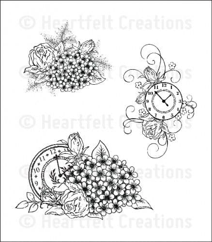 HCPC 3595 ~ FLORAL CLOCKS PreCut Set ~ Once Upon a Time Collection ~ Heartfelt Creations