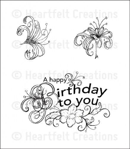HCPC 3612 ~ ARIANNA BIRTHDAY PreCut Set ~ Arianna Blooms Collection ~ Heartfelt Creations