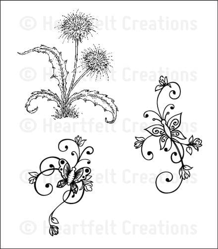 HCPC 3654 ~BOTANICAL SWIRLS PreCut Set ~ Butterfly Medley Collection ~ Heartfelt Creations
