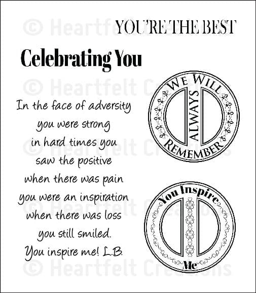 HCPC 3667 ~YOU INSPIRE ME PreCut Set ~ Everyday Heroes Collection ~ Heartfelt Creations