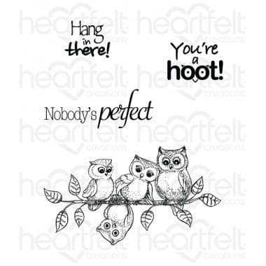 HCPC-3715 - YOU'RE A HOOT ~ HEARTFELT CREATIONS CLING STAMPS