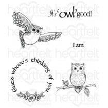 HCPC-3717 - IT'S OWL GOOD ~ HEARTFELT CREATIONS CLING STAMPS