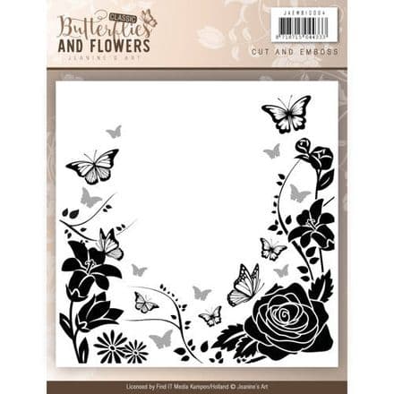 JAEMB10004 ~ Butterflies and Flowers Embossing Folder ~ Jeanine's Art