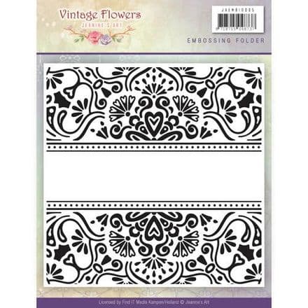 JAEMB10005 ~ Vintage Flowers Embossing Folder ~ Jeanine's Art