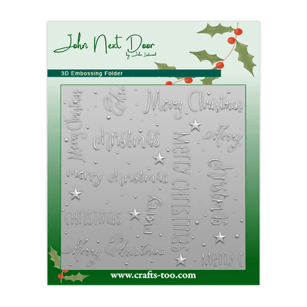 JND343 - 3D Embossing Folder - Merry Words - John Next Door