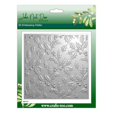 JND427 - 3D Embossing Folder - Elegant Holly - John Next Door