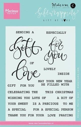 KJ1718 ~ Gift of Love ~ By Karin Joan ~ Marianne Design Stamp Set