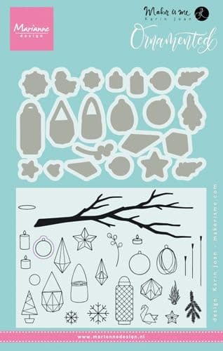 KJ1720 ~ Ornamented ~ By Karin Joan ~ Marianne Design Stamp and Die Set