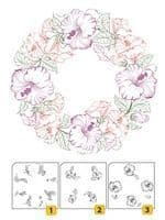 LCS001 ~ Flower Wreath 1 ~ Layered Nellie Snellen Clear Stamps 3 pc
