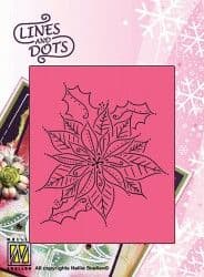 LD013 ~ POINSETTIA ~ Nellie Snellen LINES AND DOTS stencil.