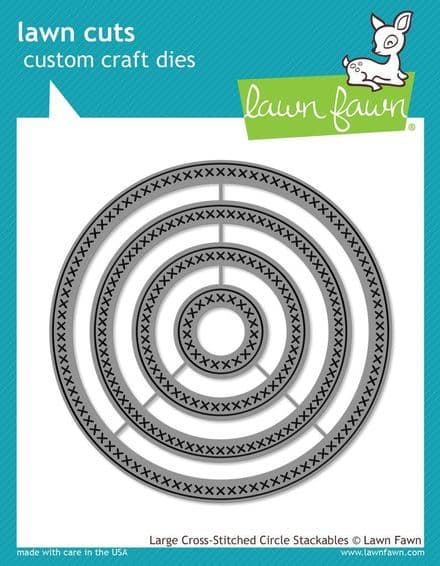 LF1180 ~ LARGE CROSS-STITCHED CIRCLE STACKABLES ~ DIES BY LAWN FAWN
