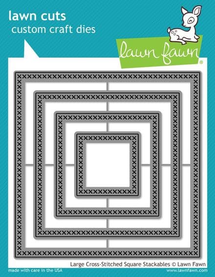 LF1182 ~ LARGE CROSS-STITCHED SQUARE STACKABLES ~ DIES BY LAWN FAWN