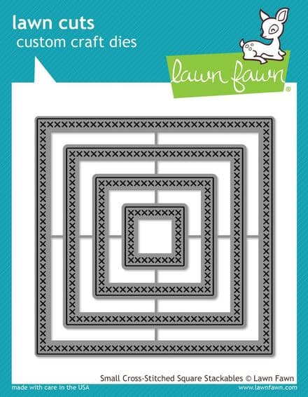 LF1183 ~ SMALL CROSS-STITCHED SQUARE STACKABLES ~ DIES BY LAWN FAWN