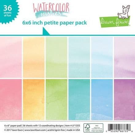 LF1355 ~ Watercolour Wishes ~ 6X6 PAPER PACK BY LAWN FAWN