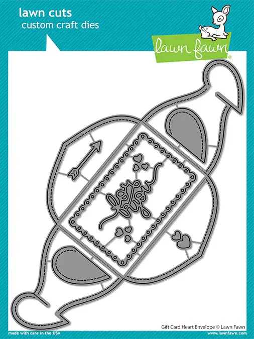 LF2472 - Gift Card heart envelope ~ DIES BY LAWN FAWN