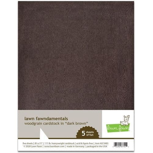 LF2483 ~ Woodgrain cardstock -  A4 ~ dark brown  BY LAWN FAWN
