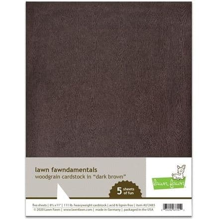 LF2483 ~ Woodgrain cardstock - A4 ~ dark brown BY LAWN FAWN