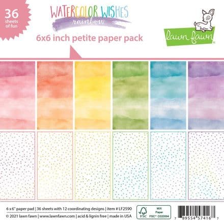 LF2590 ~ 6X6 ~ watercolour wishes rainbow petite paper pack BY LAWN FAWN