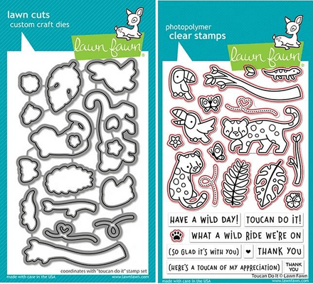 LF2615 - Tropical Leaves Backdrop - Lawn Fawn Clear Stamps