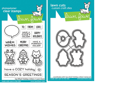 LF2690 - say what? holiday critters - Lawn Fawn Clear Stamps