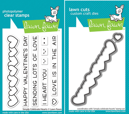 LF2722 - simply celebrate hearts - Lawn Fawn Clear Stamp