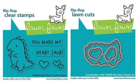LF2741 - RAWR flip-flop Clear Stamp - lawn fawn