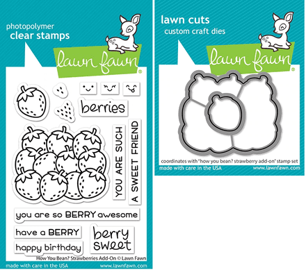 LF2766 - how you bean? strawberries add-on clear stamps - Lawn Fawn