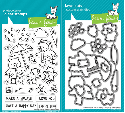 LF2774 - beary rainy day clear stamps - Lawn Fawn