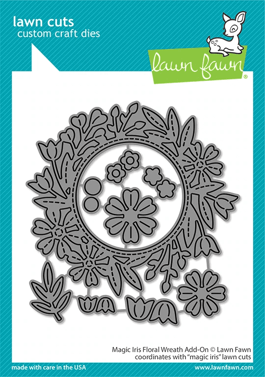 LF2795 - magic iris floral wreath add-on Die - Lawn Fawn