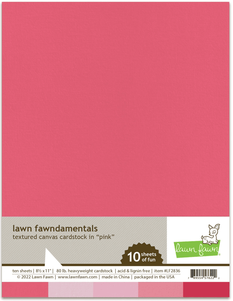 LF2836 - textured canvas cardstock - pink - A4  Lawn Fawn