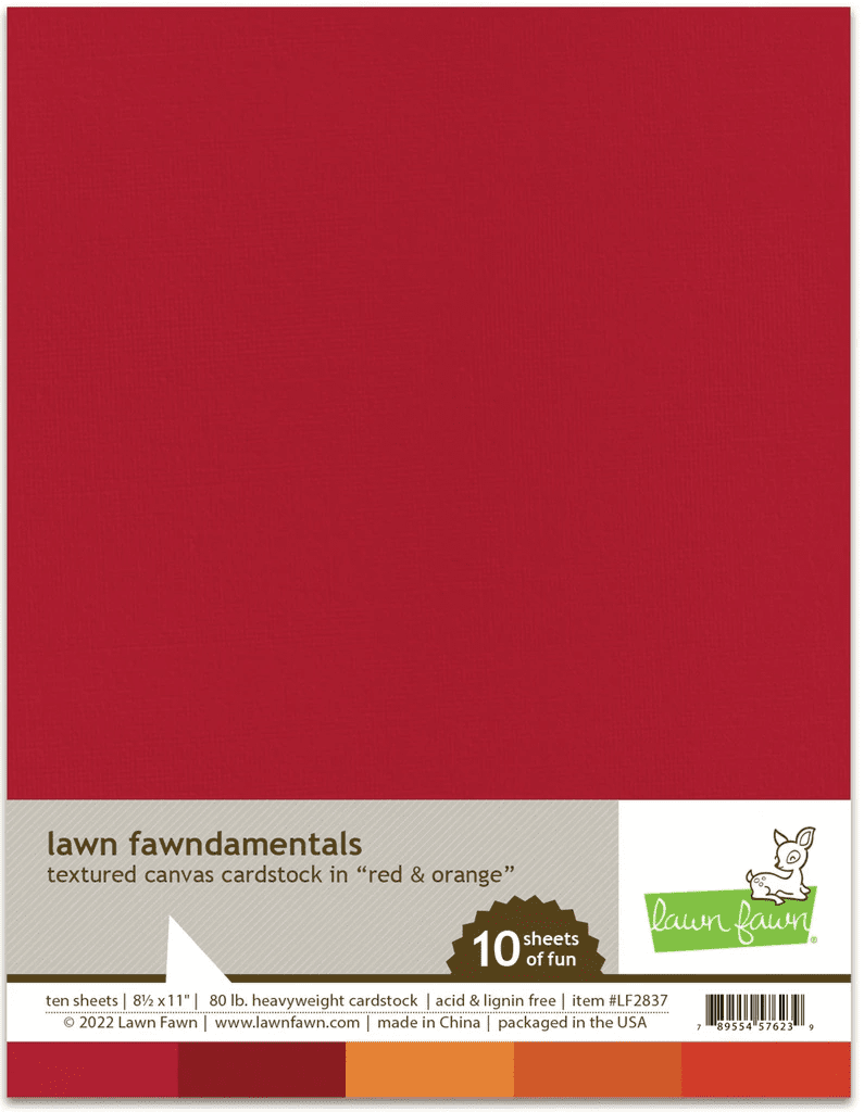 LF2837 - textured canvas cardstock - red and orange  A4 - Lawn Fawn