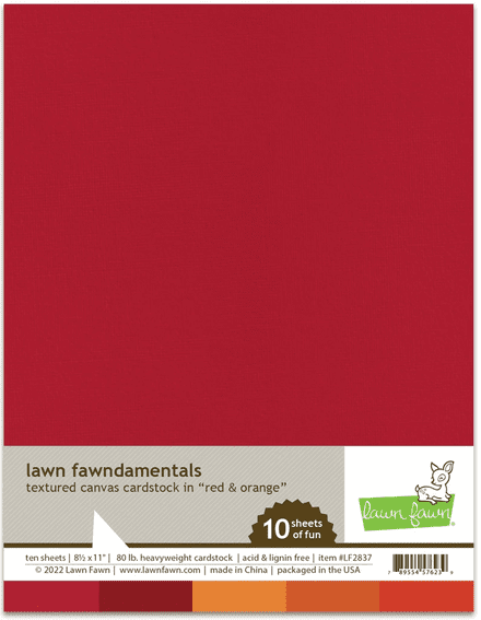 LF2837 - textured canvas cardstock - red and orange A4 - Lawn Fawn