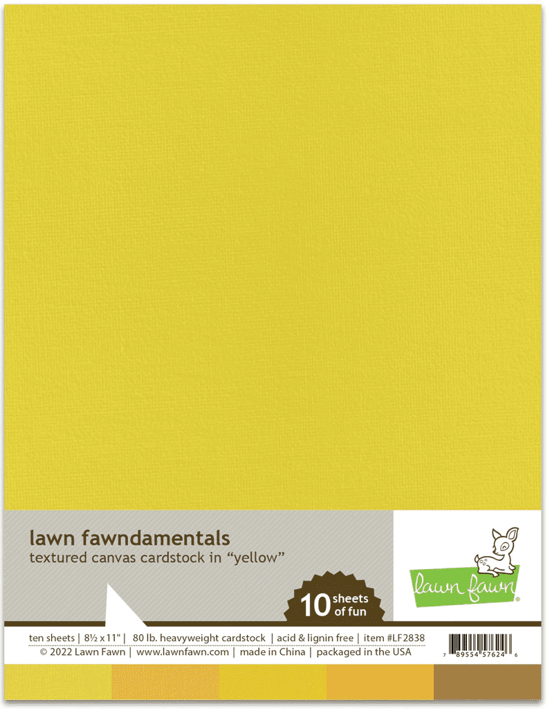 LF2838 - textured canvas cardstock - yellow - Lawn Fawn