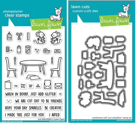 LF2852 - Just Add Glitter - Lawn Fawn Clear Stamps