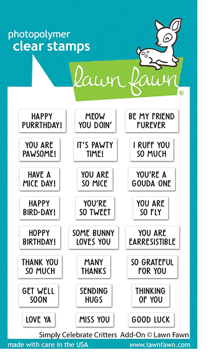 LF2862 - Simply Celebrate Critters add ons - Lawn Fawn clear stamps