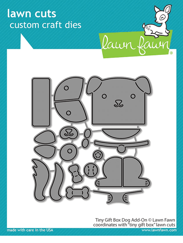 LF2887 - tiny gift box dog add-on - Lawn Fawn Dies