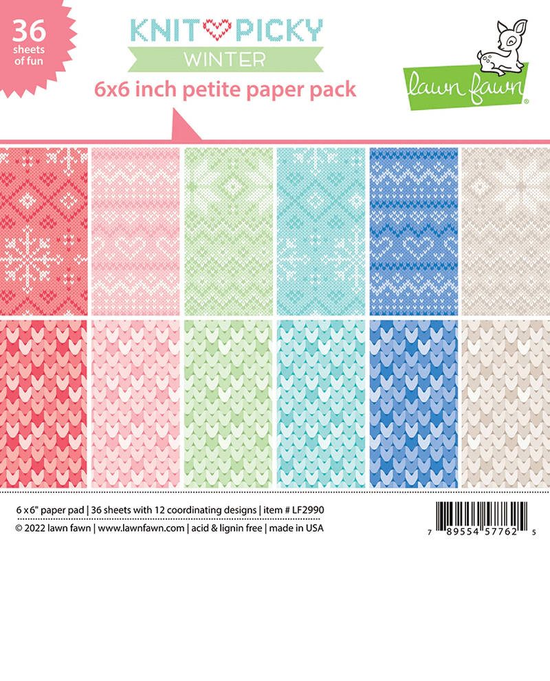 LF2990 - knit picky winter petite pack - Lawn Fawn Paper Packs