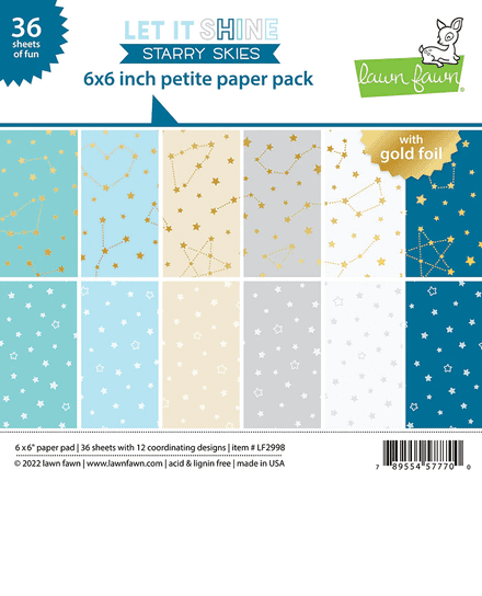 LF2998 - let it shine starry skies petite pack - Lawn Fawn PaperPacks