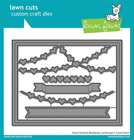 LF3021 - heart garland backdrop: landscape - Lawn Cut