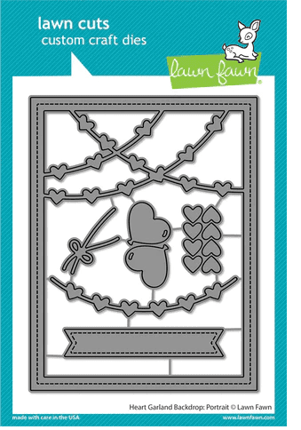 LF3022 - heart garland backdrop: portrait - Lawn Cuts