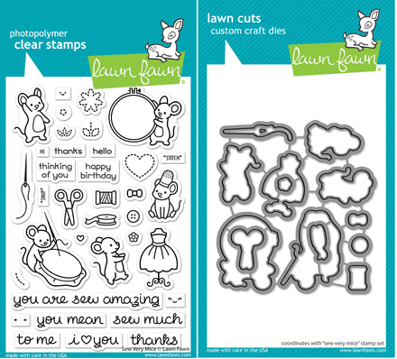 LF3061 - sew very mice - Lawn Fawn Clear Stamps