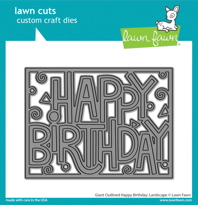LF3103 - giant outlined happy birthday: landscape