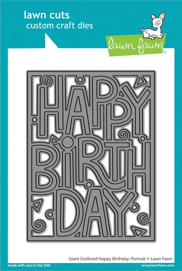LF3104 - giant outlined happy birthday: portrait
