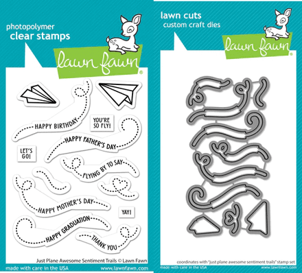 LF3132 - just plane awesome sentiment trails - LAwn Fawn Clear Stamps