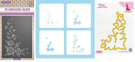 LLSDE004 - Mask Stencil Flower Set 3: Flower Corner 2 -Nellie Snellen