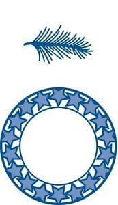 LR0126 STAR CIRCLE +leaf Cut+Emboss dies MARIANNE CREATABLES